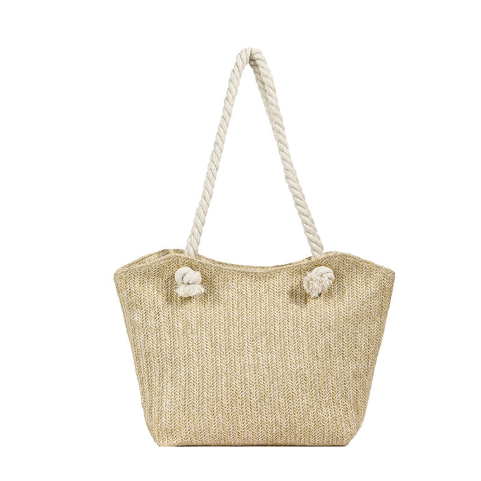 Wholesale Handheld straw woven bag, new woven shoulder bag, simple water bucket, casual large capacity tote bag