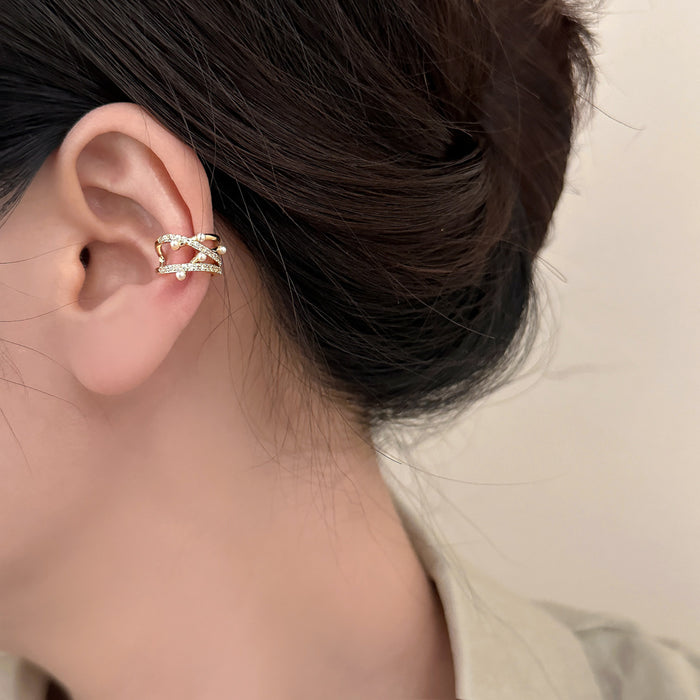 Wholesale Multi-Layer Pearl Clips Earrings