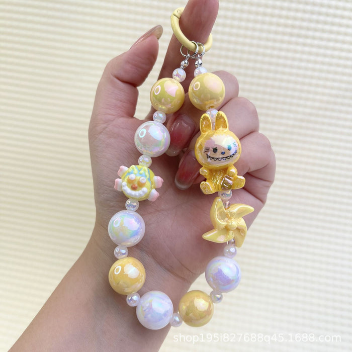 Wholesale Creative Cartoon Hand-painted Beads Mobile Phone Hanging Chain Bag Decorative Pendant DIY Accessories for Girlfriends