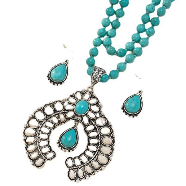 Wholesale Vintage Floral Statement Earring and Necklace Set
