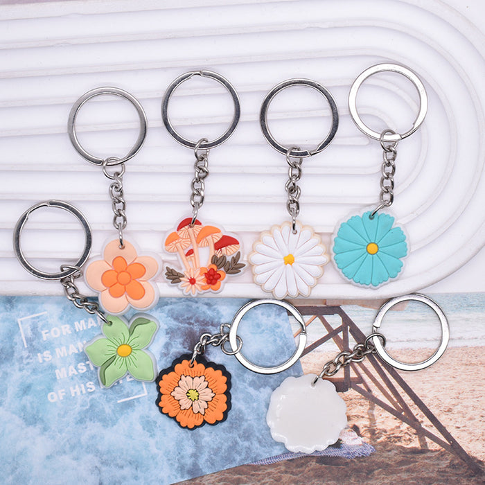 Wholesale 100 PCS key ring PVC soft glue pendant schoolbag pendant cartoon  jewelry  key chain