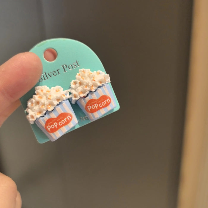 Wholesale silver needle popcorn earrings