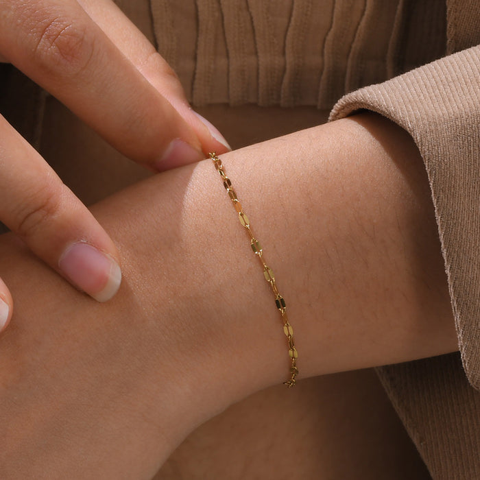 Wholesale Jewelry Stainless Steel Chain Bracelet Gold Simple Versatile Accessory