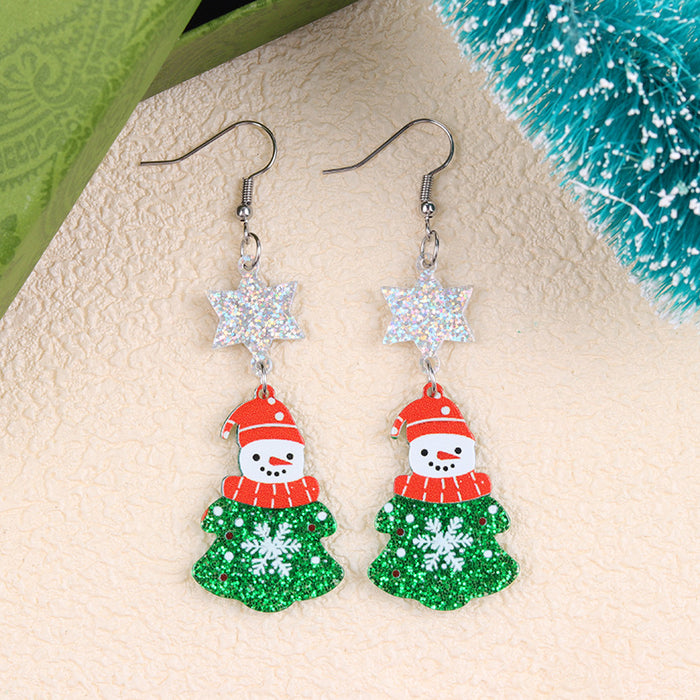 Wholesale Christmas earrings snowman Christmas tree snowflake acrylic earrings personality earrings ear jewelry