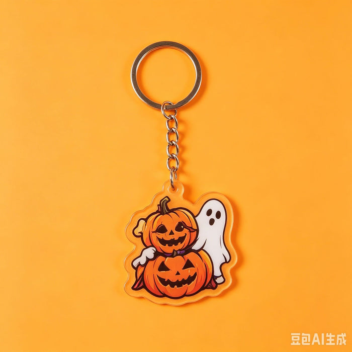 Wholesale Acrylic Keychain Skeleton Ghost Pumpkin Bat Cat Design MOQ≥2