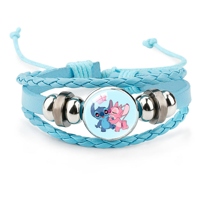 Wholesale Cute Cartoon Multi-Layer Braided Leather Beaded Bracelet