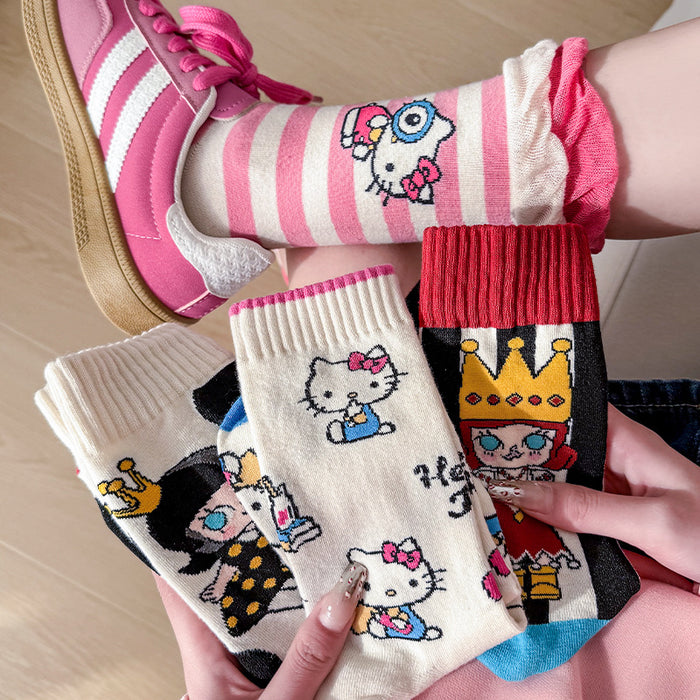 Wholesale Cute socks for women,  mid-calf socks,  cotton socks,  spring and autumn style,  personalized long socks