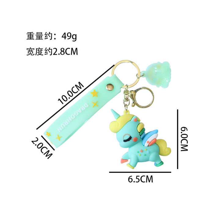 Wholesale Green Unicorn Horse Keychain Chic Boutique Resale Gift for Car Keys