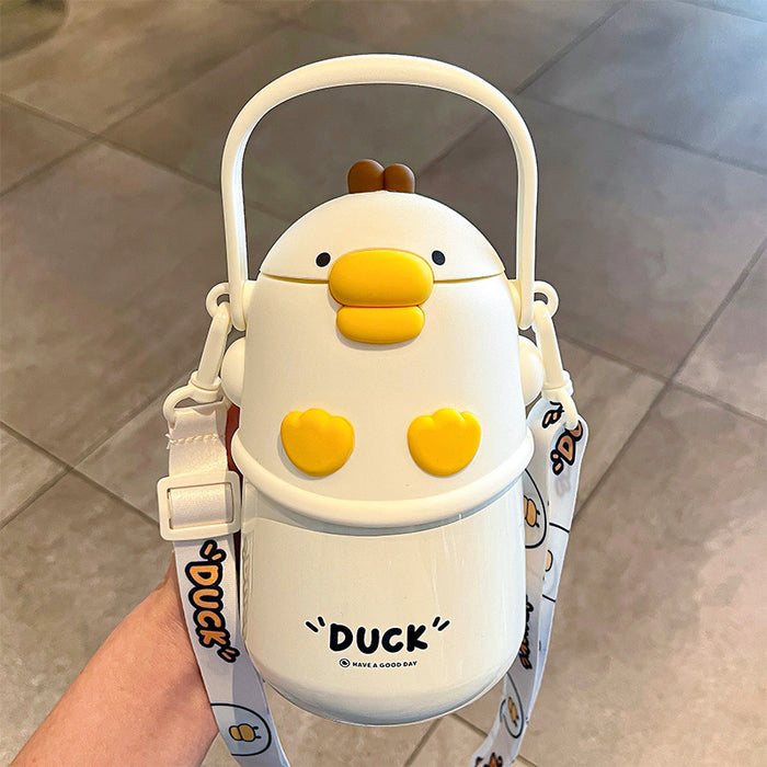 Wholesale Students  cute doodle duck thermos cup