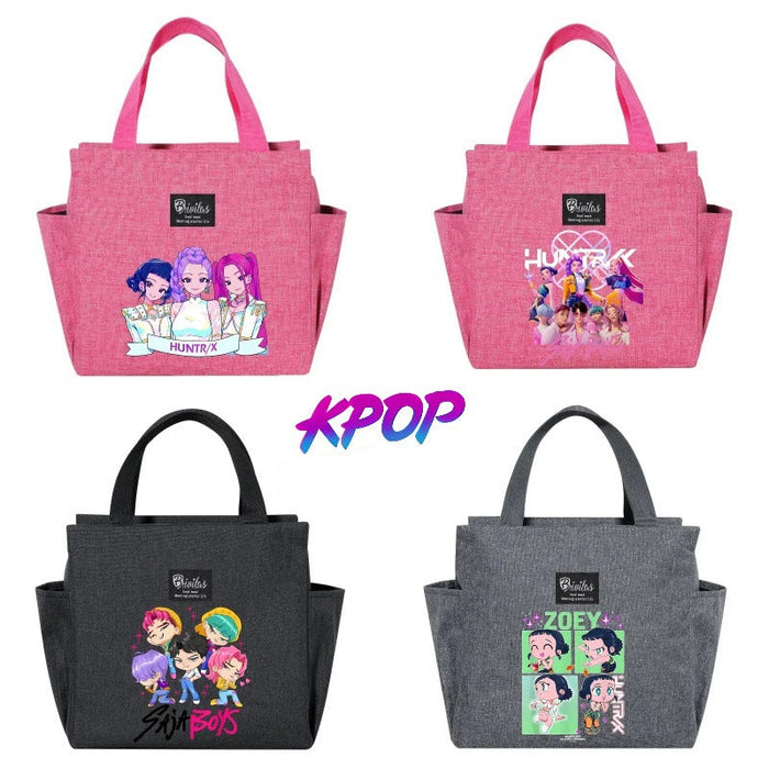 Wholesale Cute Cartoon Print Insulated Lunch Boxes Handbags