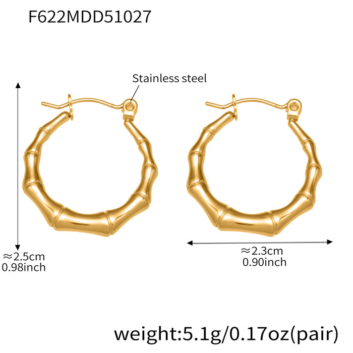 Wholesale Loop Bamboo Stainless Steel Earrings