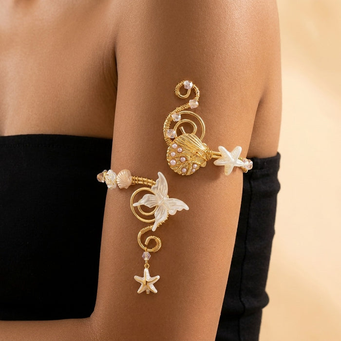 Wholesale Floral Design Pearl Open Cuff Bracelet Accessory for Wedding Party Gift Boutique