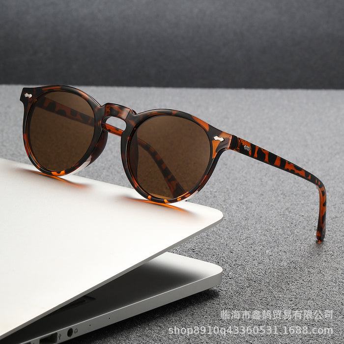 Wholesale Literary retro glasses, round fashionable rice nail sunglasses, polarized sunglasses