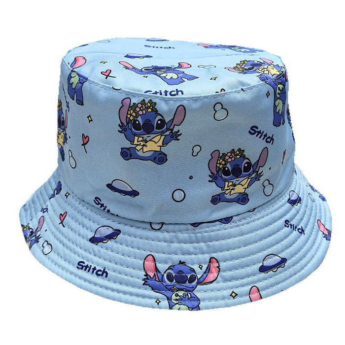 Wholesale Printed fisherman hat cartoon double-sided basin hat outdoor travel sun protection hat