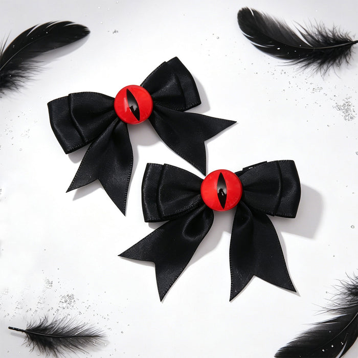 Wholesale Polyester  Devil Eye Bow Hair Clip Party Hair Accessory For Women Boutique Resale
