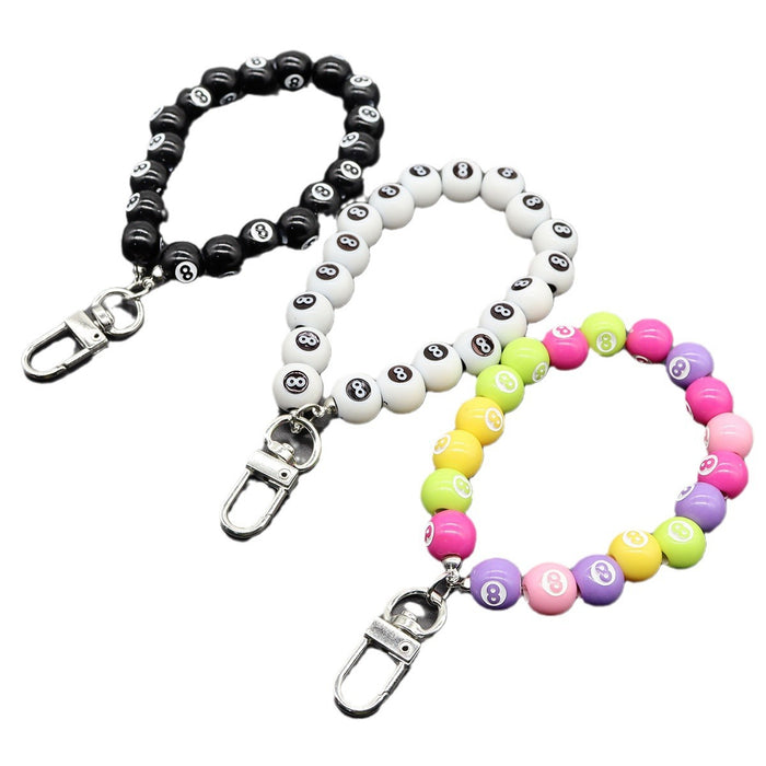Wholesale Simple Alloy Door Buckle Black 8 Lanyard ins Mobile Phone Chain Keychain Pendant Bag Lanyard Accessories