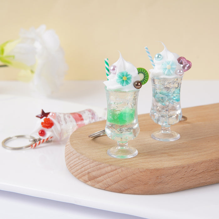 Wholesale Simulated Milk Tea Cup Pendant Fresh Style Keychain Bag Charm Modern Casual Accessory MOQ≥2