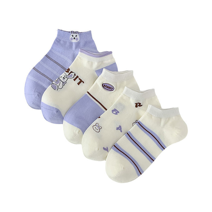 Wholesale Thin socks, boat socks, cartoon cute invisible socks, boneless socks, college style shallow mouth socks