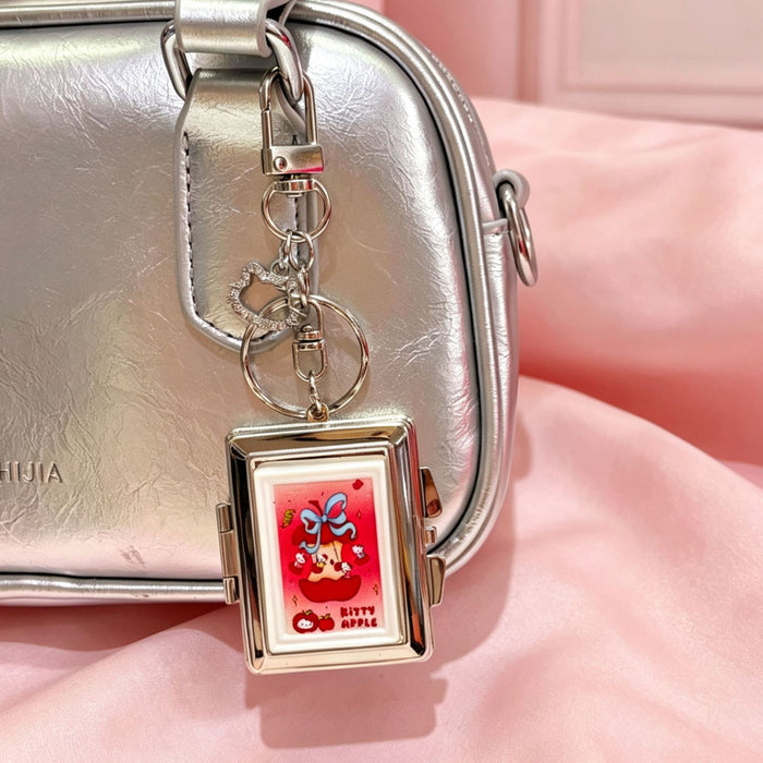 Wholesale Cartoon Cosmetic Mirror Keychain Double-Sided with Chain Zinc Alloy Bag Charm