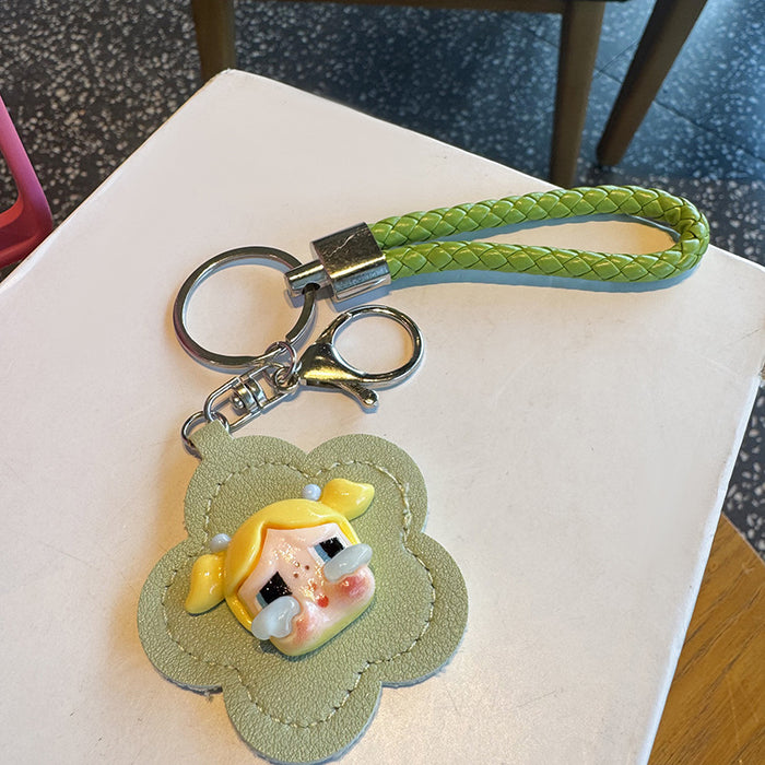 Wholesale Flower Portable Small Mirror Hanging Keychain Integrated Protective Cover