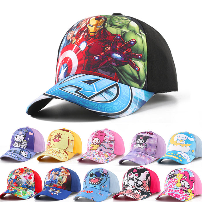 Wholesale children' s hat cartoon  boys and girls baseball cap thin sunscreen cap boys