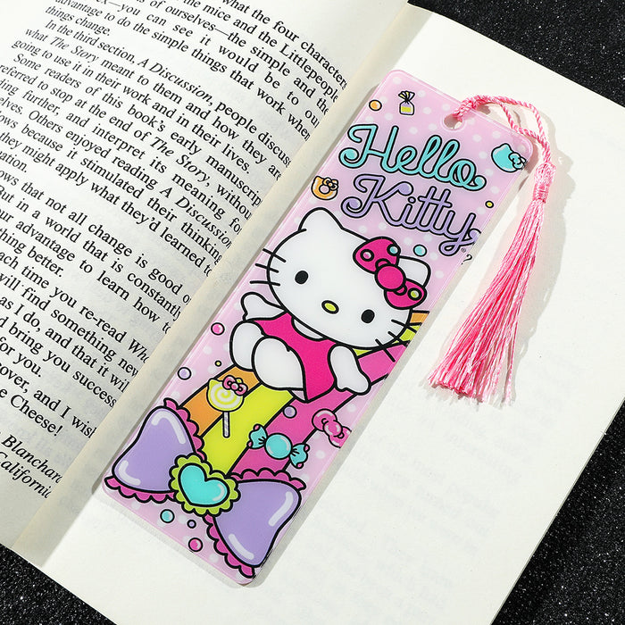 Wholesale cartoon cute cat acrylic tassel bookmark