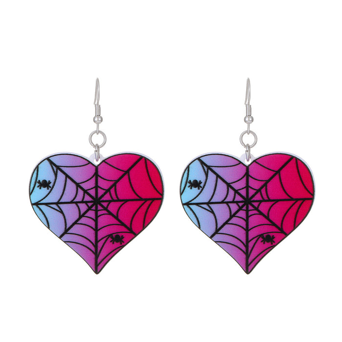 Wholesale  Series Earrings Dark Skull Heart-shaped Earrings Funny Bat Exaggerated Earrings