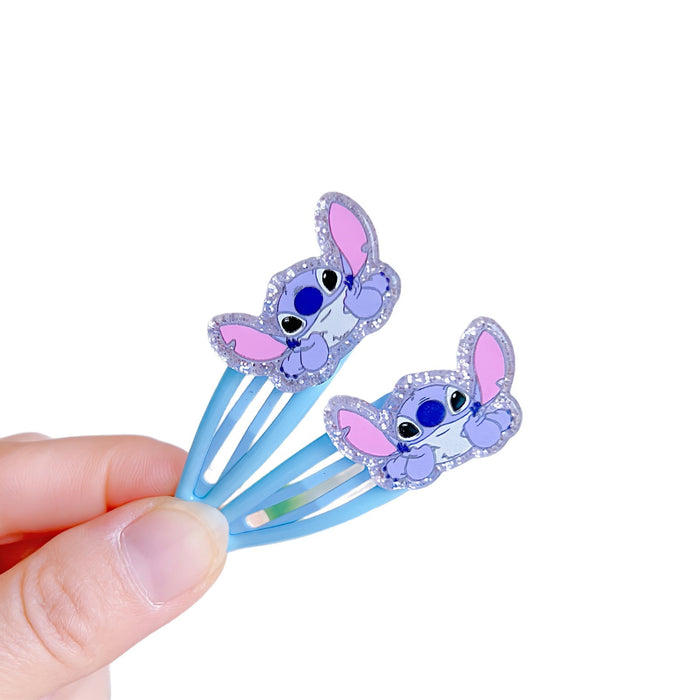 Wholesale 5 pairs Cute pink and purple cartoon  kids' hair clips