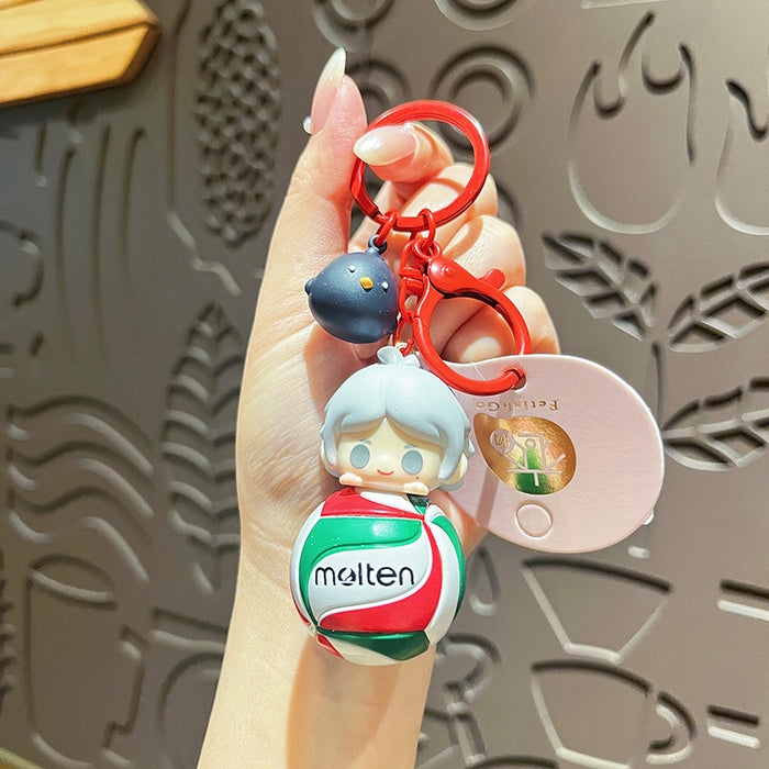 Wholesale Volleyball keychain cute cartoon volleyball doll couple backpack pendant