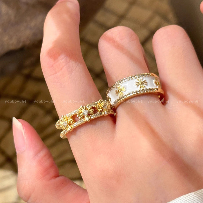 Wholesale Gold-plated cross alloy ring