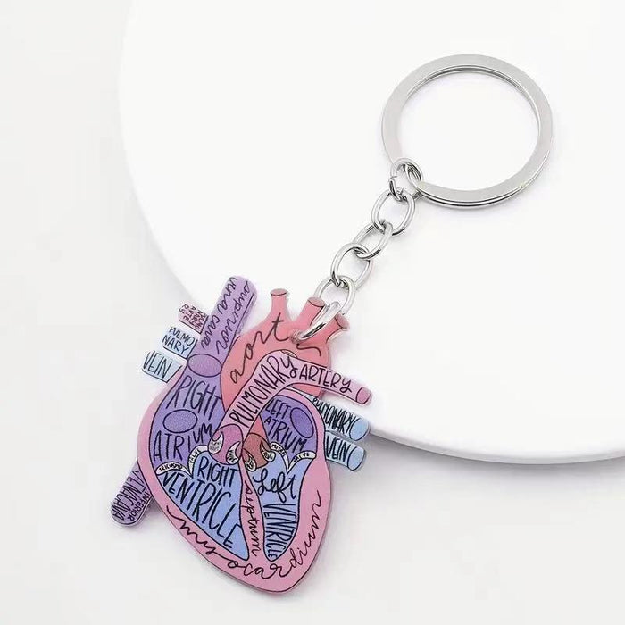 Wholesale Heart Shape Cartoon Acrylic Key ChainJDC-KC-Went001