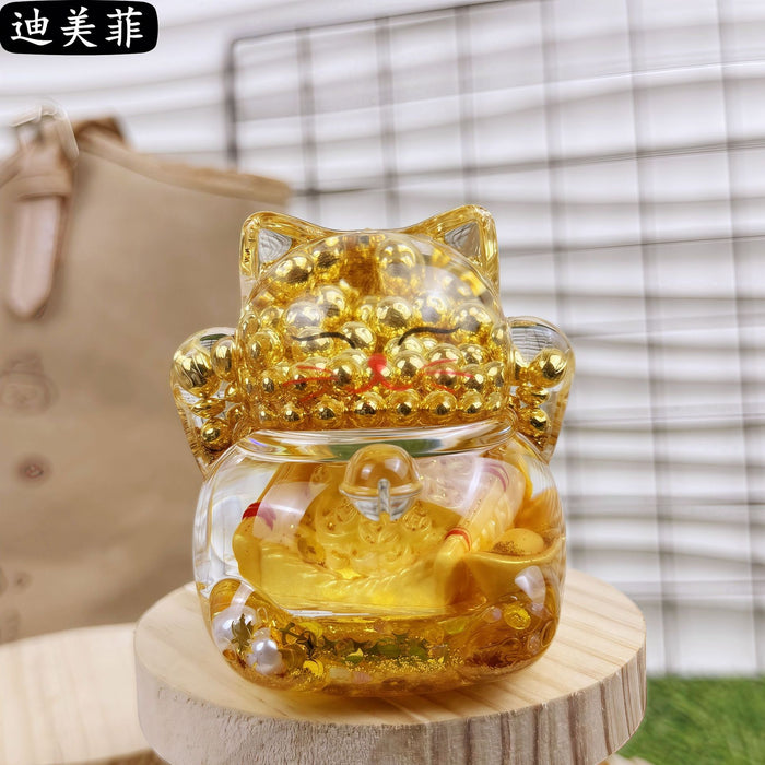 Wholesale Oil Drops Liquid Sand Bottle Acrylic Oil Ornaments Dripping Lucky Cat Oil Leakage Small Gift