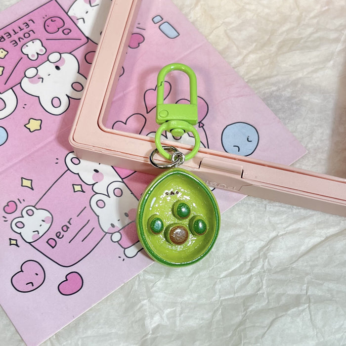 Wholesale Cute Fruit and Vegetable Plate Keychain Cartoon Girl Heart Bag Pendant