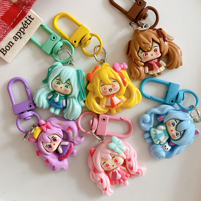 Wholesale Cute cartoon keychain pendant backpack hanging accessory with accessories