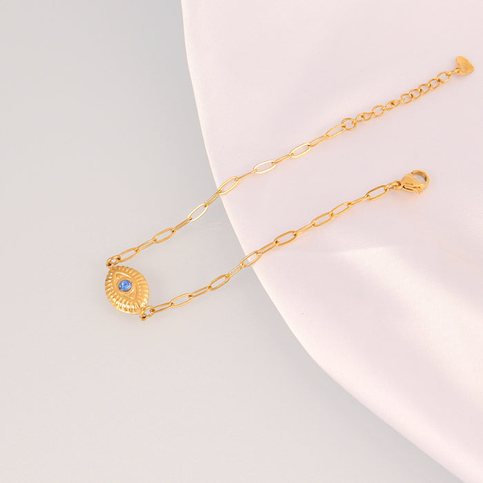 Wholesale Stainless Steel Devil' s Eye Bracelets Simple Oil-Dropping Eye Bracelets