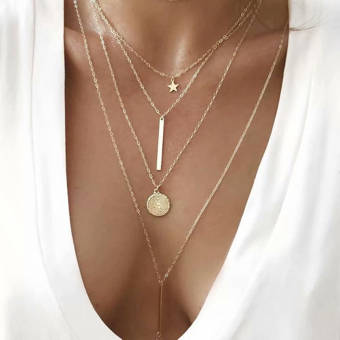 Wholesale Personalized multi-layer layered necklace, necklace pendant, collarbone chain