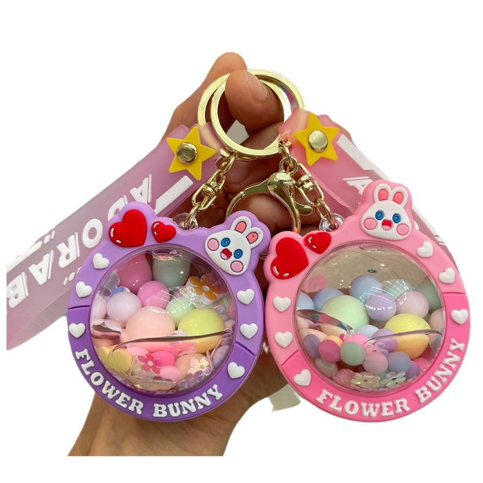 Wholesale Acrylic oiled peach keychain couple bag pendant car keychain pendant small gift