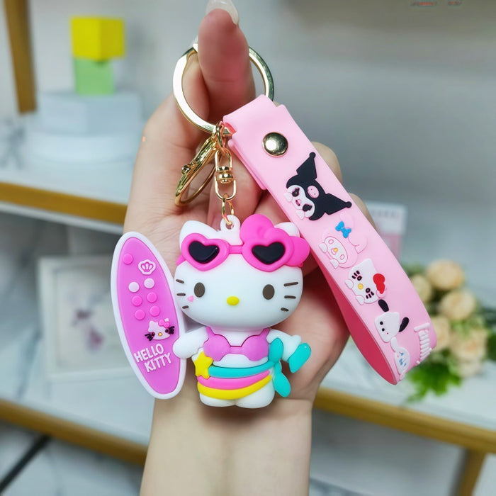 Wholesale Metal Cartoon Cat Keychain Gift Bag Charm for Birthday Business Gifts MOQ≥2