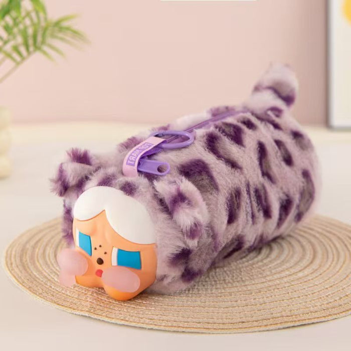 Wholesale Short Plush Cat Head Pencil Case Cartoon Design MOQ≥2