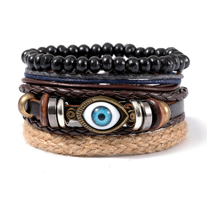 Wholesale 4pieces/pack Men's Bracelets Evil Eye Fashion Jewelry Bracelet JDC-BT-XH020