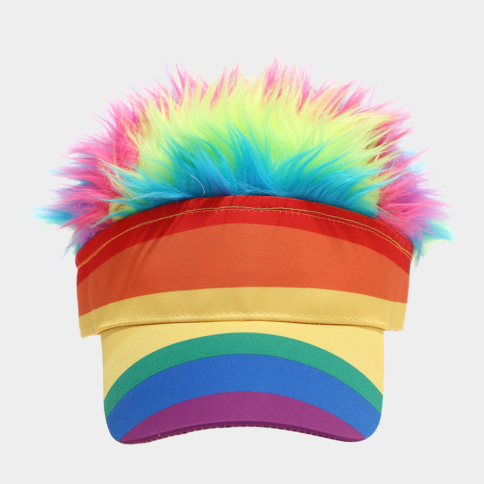 Wholesale Funny colorful striped fake baseball cap for holiday events and parties.