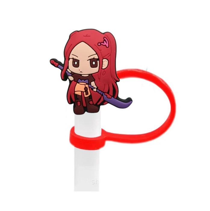 Wholesale 10pcs Kpop Cute Cartoon Silicone Straw Cap Cup Accessories