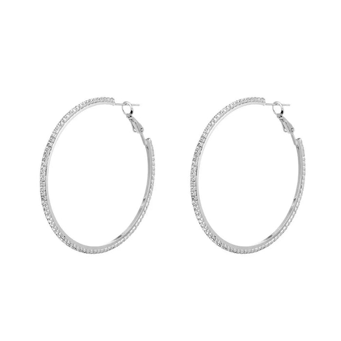 Wholesale Super large sexy retro classic large circle full of diamonds, versatile and stylish fine diamond earrings