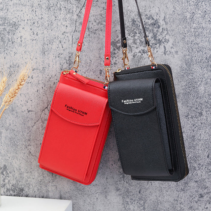 Wholesale Fresh Sweet Printed PU Crossbody Phone Bag Wallet for Women Gift Resale MOQ≥3