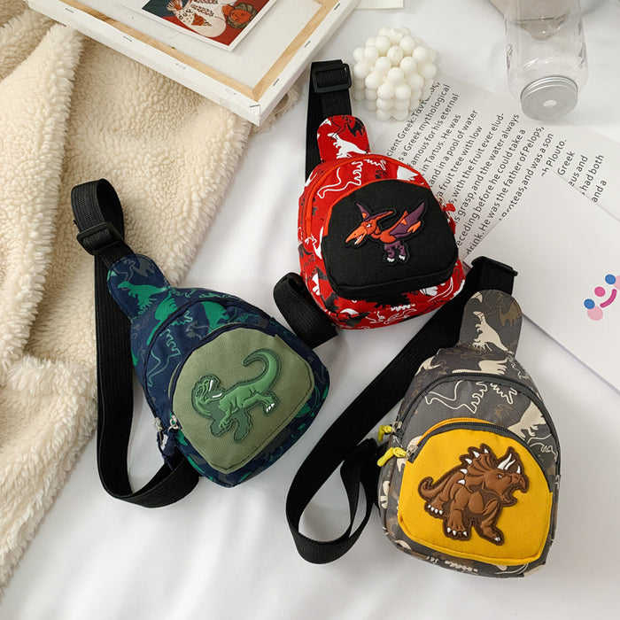 Wholesale Children's Waist Bag Boys Dinosaur Crossbody Small Bag Fashionable Children's Chest Bag Coin Purse Baby Small Bag