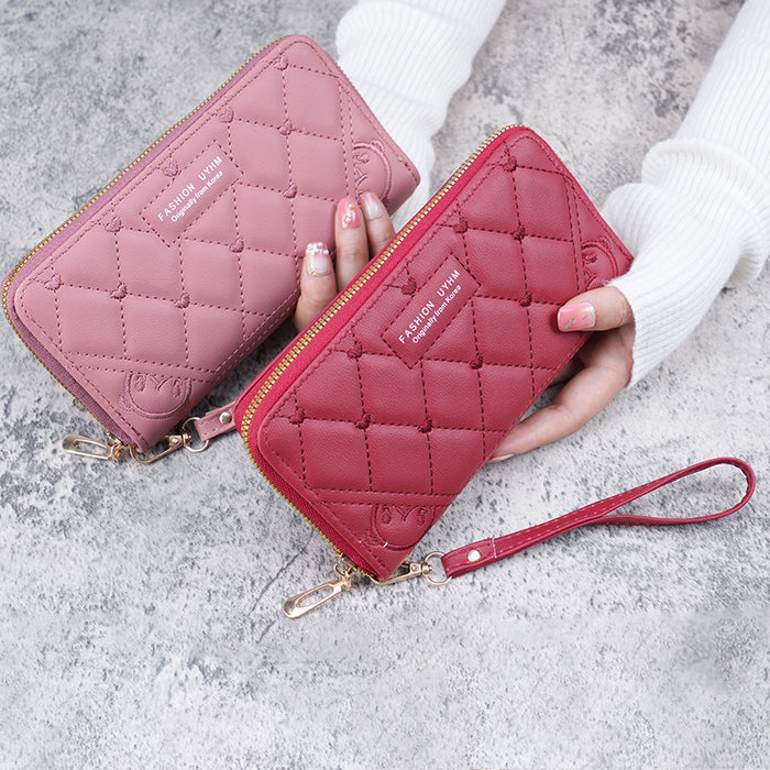 Wholesale Embroidery Long Wallet for Women PU Leather Zip Around Multifunctional Wallet Fashion Accessory Gift