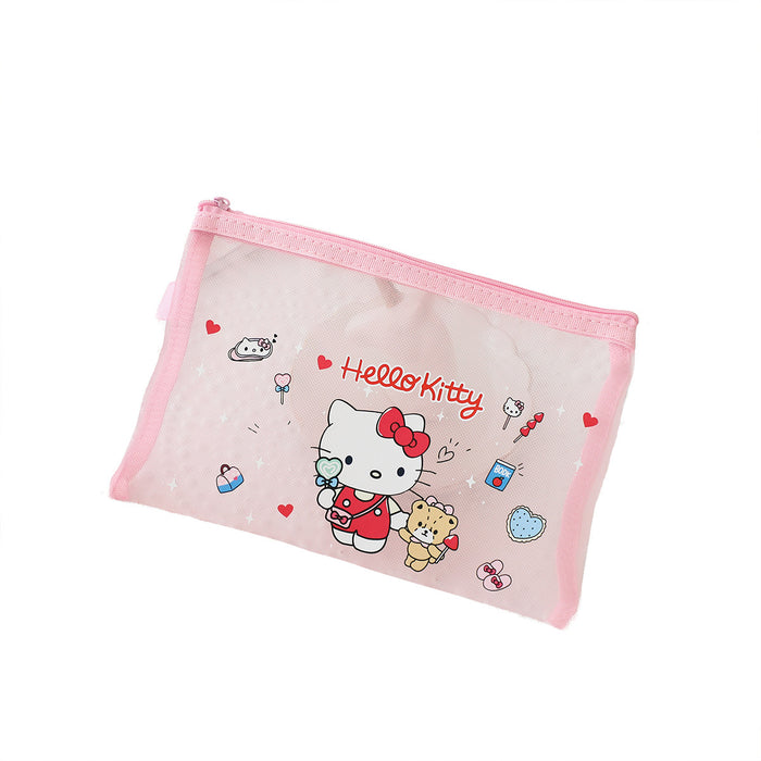 Wholesale Cartoon Mesh Zipper Bag Student Simple Storage Bag JDC-PB-XBB001