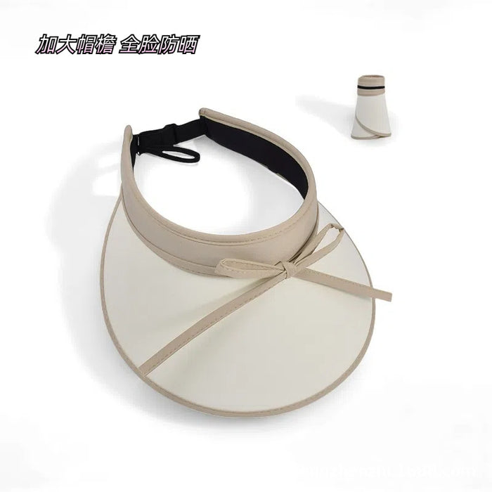 Wholesale Sunscreen strap bow, empty top riding sun hat