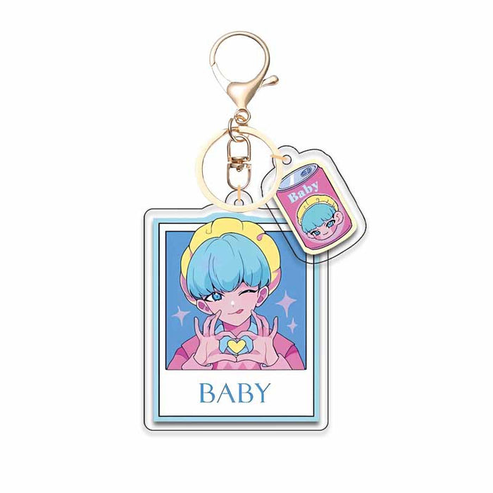 Wholesale KPOP Layered Acrylic Anime characters Keychain Spot Gold Buckle