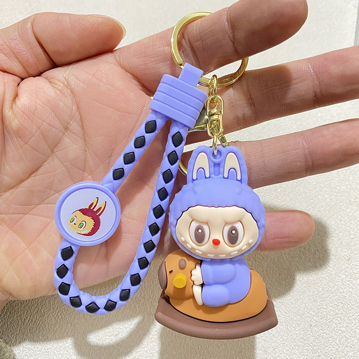 Wholesale Cartoon Plush Rocking Horse Keychain Cute Bunny Doll Student Backpack Pendant Gift
